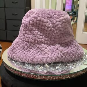 3/$15 Soft fuzzy purple lavender vintage inspired Y2K bucket hat R&B hip hop hat